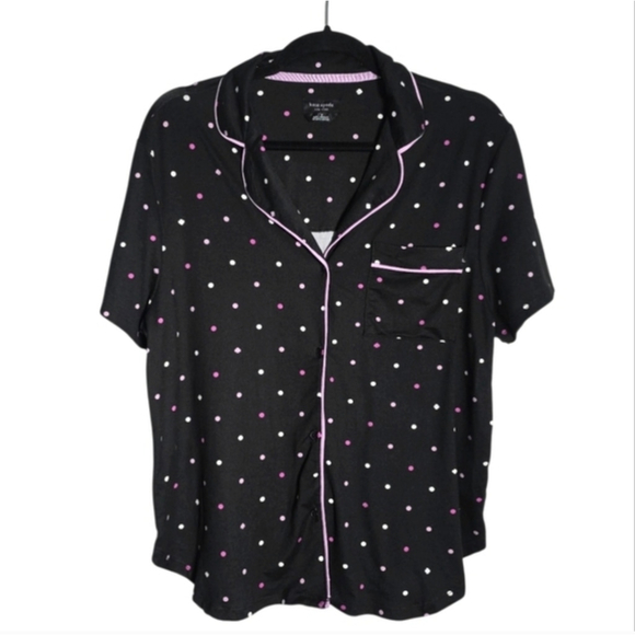 Kate Spade 2 Piece Polka Dot Pajama Set with Pink Accents Sz M - Picture 8 of 12